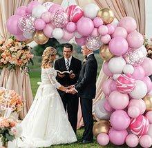 Load image into Gallery viewer, Balloon Arch Garland Kit, 78Pcs Pink Balloon Arch Include Macaron Pink Metal Gold Latex Balloons Pink White Confetti Party Balloon For Birthday Decoration Baby Shower Wedding Party Supplies