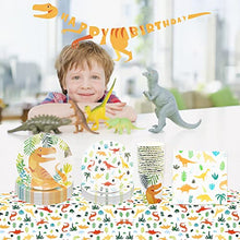 Load image into Gallery viewer, NAL Dinosaur Party Supplies Birthday Tableware Set Paper Plates, Dinosaur Cups and Napkins, for Kids Theme Party Decoration Serves 16 Guests