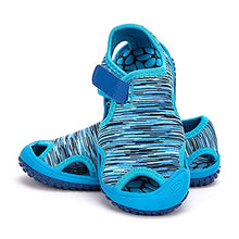 Load image into Gallery viewer, Boys Sandals Open Toe Girls Sandals Sports Summer Kids Trekking Shoes Breathable Beach Pool Camouflage Blue Size 4.5 UK Child