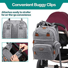 Load image into Gallery viewer, Baby Changing Bag Backpack, BabbleRoo Nappy Changing Back Pack Diaper Bags with Changing Mat & Pacifier Holder for Mom & Dad (Light Grey)