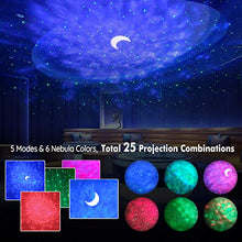 Load image into Gallery viewer, LED Star Projector Night Light, RHM Galaxy Projector Light with Colorful Nebula Cloud/Ocean Wave, Timer & Remote Control, Ideal for Kids Children, Adult Bedroom, Game Rooms, Home Theatre Decoration