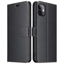 Load image into Gallery viewer, ELESNOW Case Compatible with iPhone 11, High-grade Leather Flip Wallet Phone Case Cover for Apple iPhone 11 (Black)