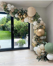 Load image into Gallery viewer, 146 Pieces Sage Green Gold Ivory White Balloon Garland Arch Kit, Baby Shower Wedding Jungle Theme Balloons Party Decorations Supplies Unisex Boy Girls, Sage Olive Green Gold Ivory White Balloons