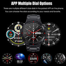 Load image into Gallery viewer, Smart Watch for Men Military Pedometer Watch with GPS Health Tracking Heart Rate Monitor, Waterproof Outdoor Sports Fitness Activity Tracker Compatible with Android iOS Phones (Black)