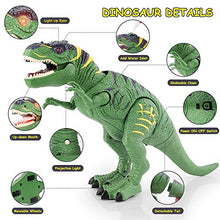 Load image into Gallery viewer, BAZOVE Dinosaur Toys for Kids 3-5 Year Old Boys Girls- LED Light Up Walking and Roaring Realistic T-Rex Dinosaur Toy - with Glowing Eyes Projection Spray Function Remote Control Dinosaur Toys(Age 3+)