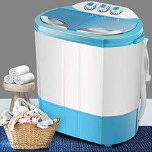 Load image into Gallery viewer, Portable Twin Tub Washing Machine 4.5 KG Total Capacity Washer And Spin Dryer Combo Compact For Camping Dorms Apartments College Rooms 2.5 KG Washer 2 KG Drying Blue&White