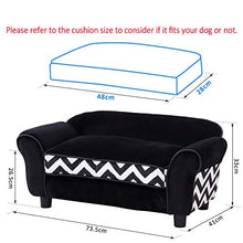 Load image into Gallery viewer, PawHut Pet Sofa Couch Dog Cat Wooden Sponge Sofa Bed Lounge Comfortable Luxury w/Cushion (Black)
