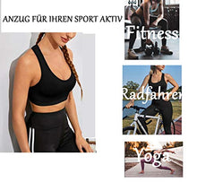 Load image into Gallery viewer, ANGOOL Women's Sports Bra Padded Mid Impact Racerback Comfy Yoga Workout Bra Black