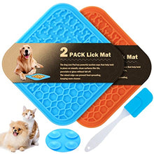 Load image into Gallery viewer, 3 Pcs Licky Mats for Dogs 2 Dog Lick Mats with 1 Silicone Spatula Dog Lick Pad with Strong Suction Suitable for Pet Bathing Grooming Training