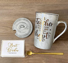 Load image into Gallery viewer, Teacher Gifts - Teacher Appreciation Gifts - Best Gifts for Teachers - Best Teacher Gifts for Women - Pink Marble Ceramic Coffee Cups