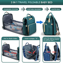 Load image into Gallery viewer, Baby Changing Bag Backpack, KAQ Multifuntion Nappy Changing Bag Waterproof Large Diaper Bag Backpack with Changing Mat & Stroller Strap for Mom and Dad, Portable Folding Nappy Changing Rucksack