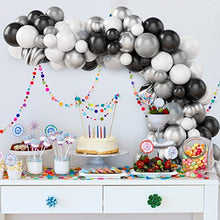 Load image into Gallery viewer, Grey Balloons Garland Kit, 87PCS Grey Metal Silver Balloon Garland Kit Balloons Arch Kit with Agate Black White Balloon Transparent Balloon for Birthday Decoration Wedding Baby Shower Party Supplies