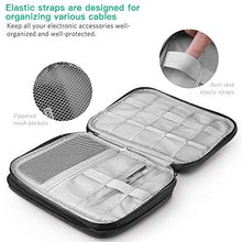 Load image into Gallery viewer, Electronics Accessories Organizer Bag, Travel Cable Organiser Bag, Universal Carry Travel Gadget Bag for USB Cable Drive, SD Card,Charger Hard Disk (Black)