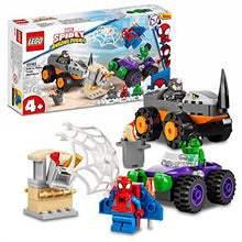 Load image into Gallery viewer, LEGO 10782 Marvel Hulk vs. Rhino Monster Truck Showdown, Toy for Kids Age 4 Plus with Spider-Man Minifigure, Spidey And His Amazing Friends Series