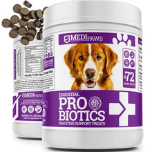 Load image into Gallery viewer, MediPaws Probiotic For Dogs | Dog Supplement | Natural Dog Chews 72x | Supporting Healthy Digestion & Dog Health | Advanced Probiotics For Dogs With Sensitive Stomachs & Gas | Dog Food