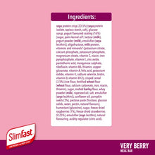 Load image into Gallery viewer, SlimFast Tasty Balanced Meal Bar, 23 Vitamins and Minerals, High in Protein, Very Berry Flavour, 16 x 60 g Multipack