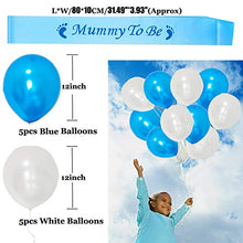 Load image into Gallery viewer, 58pcs Boy Baby Shower Decorations Boy Baby Shower Balloons Decorations Set Include Mummy to Be Sash, Baby Shower Photo Booth Props Balloons Banners Confetti for Baby Shower Favor (Blue)