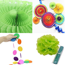 Load image into Gallery viewer, DOJoykey 21 Pcs Party Decoration Set, Hanging Paper Fans, Pom Pom Flowers, Paper Bunting Flags and Polka Dot String for Birthday, Wedding, Baby Shower, Fiesta Party Decoration