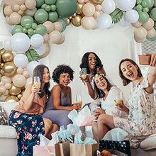 Load image into Gallery viewer, GRESAHOM Balloon Arch Garland Kit, 102pcs Balloon Arch Kit White Skin Retro Green Latex Party Decoration Set with Metallic Gold Balloons for Birthday Wedding Bridal Engagement Baby Shower