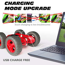 Load image into Gallery viewer, Tecnock Stunt RC Car for Kids, 2.4Ghz Double Sided Flips 360° Rotating Remote Control Car with Rechargeable Battery for 40 Min Play, Great Gifts for Boys and Girls (Red)