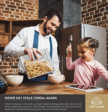 Load image into Gallery viewer, Cereal Container Storage Set - Airtight Food Storage Containers, 8 Labels, Spoon Set & Pen, Great for Flour - BPA-Free Dispenser Keepers (4L) - Chef's Path