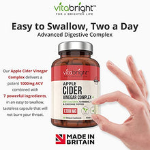 Load image into Gallery viewer, Apple Cider Vinegar Capsules with Pro and Prebiotics, Turmeric, Ginger and Cayenne Pepper – 180 Vegan Capsules - 1300mg per Serving - Raw & Unfiltered – Keto Diet Friendly – Made in The UK