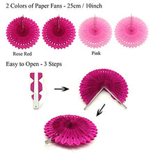 Load image into Gallery viewer, Recosis Birthday Party Decorations, Pink Party Decorations for Girls Women, Happy Birthday Banner, Curtains, Paper Pompoms and Fans, Garland, Confetti Balloons for Birthday Party Decorations