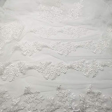 Load image into Gallery viewer, Wedding Veil Long Lace Embroidery 1 Tier Bridal Cathedral Veil with Metal Comb 3m (White)