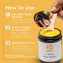 Load image into Gallery viewer, Uhuru Botanicals - Chebe Hair Butter, Paraben-Free Chebe and Shea Butter Hair Product for Split Ends Treatment, Nourishing Vegan Hair Butter for All Hair Types, 6 oz