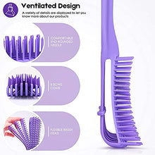 Load image into Gallery viewer, Detangle Hair Brush, Detangler Brush for Women Girls Wet Dry Afro 3a to 4c Thick Frizzly Wavy Kinky Curly Coily Natural Hair, Detangling Hairbrush with Metal Pick Comb, Purple