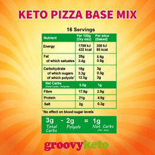 Load image into Gallery viewer, Groovy Keto Pizza Base Mix (Makes 2 bases) | Low Carb | Keto Friendly | High in Fibre | Only 1g Net Carbs Per slice. Grain Free, Diabetic Friendly - 260g Pouch