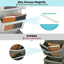 Load image into Gallery viewer, Magicfly Over the Door Organiser Storage with Hooks, Bedroom Wall Hanging Storage 5 Pocket Clear Window Caddy Hanger for Baby Nursery Bathroom Closet Dorm Room (Light Gray)