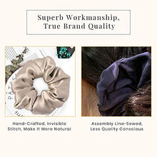 Load image into Gallery viewer, LILYSILK Silk Hair Scrunchies for Frizz Prevention, 100% Mulberry Silk Hair Ties for Breakage Prevention, Elastic ponytail Holders(Coffee, 2Pcs)