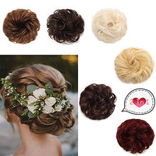 Load image into Gallery viewer, 2 Pack-Hairpiece Scrunchy Scrunchie Bun Updo,Hair Ribbon Ponytail Extensions Hair Extensions Wavy Curly Messy Hair Bun Donut Hair Chignons Hair Piece Wig Plum Red