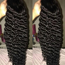 Load image into Gallery viewer, Transparent 13X6 Lace Front Wig Deep Wave Wig Human Hair Wigs Pre Plucked 4X4 Lace Closure Wig Deep Curly Human Hair Wigs Natural Color 16inch 150 13x6 frontal wig