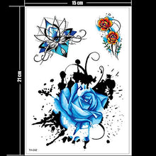 Load image into Gallery viewer, HXMAN 5pcs Waterproof Tattoo Stickers Bikini Peony Tattoo & Body Art Flower Rose Tattoo Fake Water Transfer Tattoo Temporary Tatoo Leg Arm A112