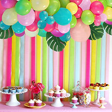Load image into Gallery viewer, 101pcs Tropical Balloons Luau Garland Arch Kit 5 Inch 12 Inch Balloons Pink Green Yellow Blue Balloon Set and Palm Leaves for Tropical Theme Hawaii Birthday Wedding Party Baby Decorations