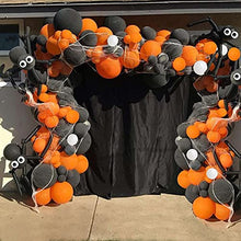 Load image into Gallery viewer, Halloween Balloon Garland Arch kit 171 Pieces with Halloween Spider Web Black Orange Gray Balloons Spider Balloons for Halloween Day Party Decorations