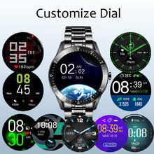 Load image into Gallery viewer, BEN NEVIS Men Smart Watch, Waterproof 24/7 Heart Rate Blood Pressure Sleep Auto Monitor Fitness Sport Watch with Step Counter Staninless Steel Metal for Bluetooth Android iOS