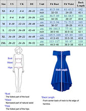 Load image into Gallery viewer, JASAMBAC Cocktail Dresses for Wedding Guest High Low Formal Off The Shoulder Dresses for Women Haze Blue M