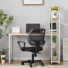 Load image into Gallery viewer, Life Carver Study PC Table Computer Desk with 4 Tier Storage Shelves, Study Table with Bookshelf for Home Office Furniture Study Workstation Table Laptop Table Desk Desktop Table Walnut Coffee (White)