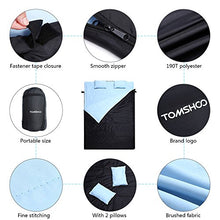 Load image into Gallery viewer, TOMSHOO Warm Double Sleeping Bag 86"x60" Double Thermal Thick Sleeping Bag 2 Person Outdoor Camping Hiking Thick Sleeping Bag with 2 Pillows for Winter and Spring