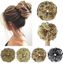 Load image into Gallery viewer, FXTYK Messy Hair Buns Hairpiece for Women Girls Hair Scrunchies Thick Hair Extension Bun Messy Curly Ponytail Extensions Updo Chignon-Ginger Brown Mix Bleach Blonde