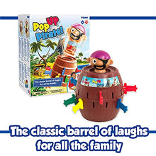 Load image into Gallery viewer, TOMY Games T7028 TOMY Pop Up Pirate Classic Children's Action Board Game Toy, Wood-Choc Brown