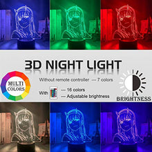 Load image into Gallery viewer, Night Light for Kids, 3D Illusion Lamp 16 Colors Changing with Remote, Anime Darling in Franxx Children s Best Birthday Holiday Gifts