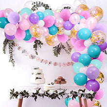 Load image into Gallery viewer, Unicorn Balloons Arch Garland Kit,AivaToba Unicorn Birthday Party Supplies Decorations Pink White Blue Purple Balloons Arch Kit Latex Confetti Balloon for Babyshower Wedding Girl Frozen Party