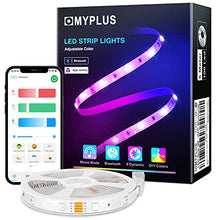 Load image into Gallery viewer, Bluetooth LED Strips Lights 5M, MYPLUS RGB Lights Strip with 44-Key Remote and APP Control Colour Changing, Safety 24V Power Supply SMD 5050 Mood Light for Decoration Room,Kitchen,Home,Bar and Party
