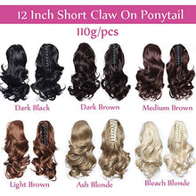 Load image into Gallery viewer, Long Short Claw Ponytail Hair Extension One Piece Cute Clip in on Ponytail Jaw/Claw Synthetic Straight Curly Hairpieces 12" Curly Ash Blonde mix Bleach Blonde