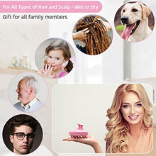 Load image into Gallery viewer, FREATECH Scalp Massager Shampoo Brush with Soft & Flexible Silicone Bristles for Hair Care and Head Relaxation, Ergonomic Scalp Scrubber/Exfoliator for Dandruff Removal and Hair Growth, Pink