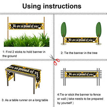 Load image into Gallery viewer, HOWAF Long We Are So Proud Of You Fabric Banner for Graduation Party Decoration Black and Gold, Graduation Banner Decoration Graduation Commencement Decoration of Table Wall Room Indoor Outdoor